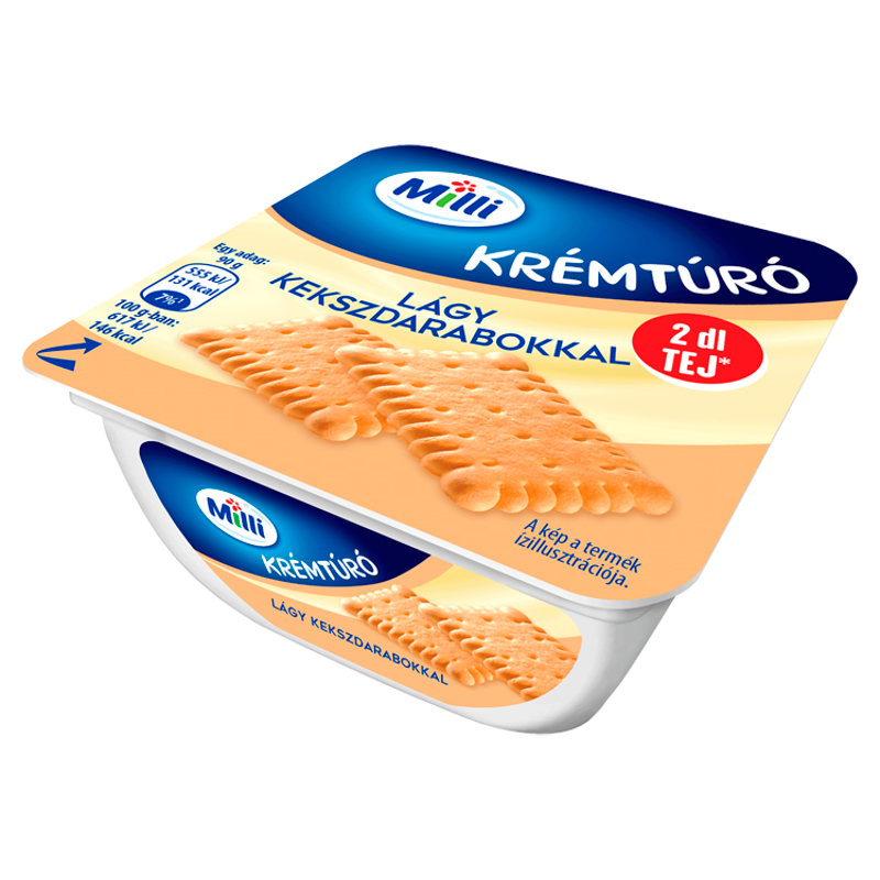 Milli krémtúró kekszdarabos 90g